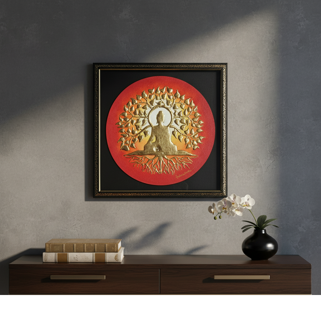Mockup of the Buddha painting