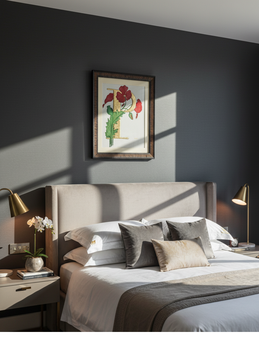 Mockup of the floral monogram painting