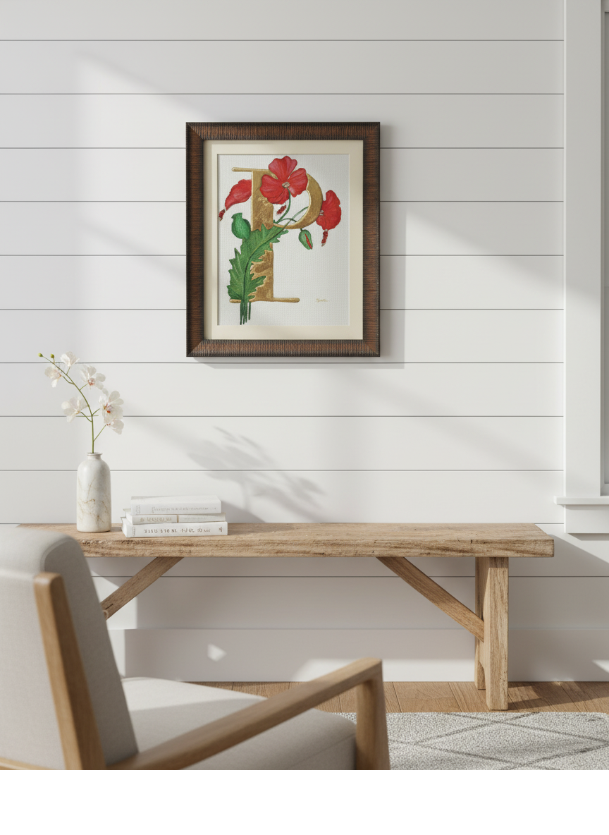 Mockup of Floral Monogram in a nursery